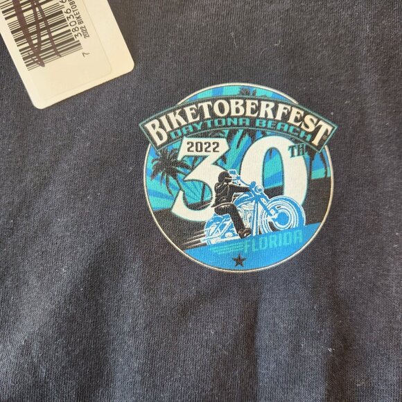 Daytona Beach 2022 30th Biketoberfest T-Shirt Florida Logo Cotton Medium NWT NEW - Picture 6 of 9